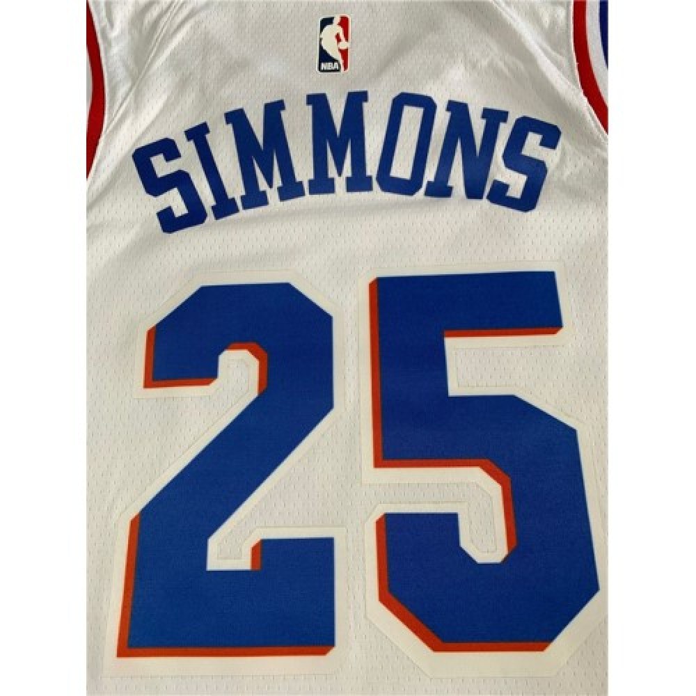 Men's Philadelphia 76ers Ben Simmons #25 White Swingman Jersey - Association Edition-Pro Kit Vault | Brand New 26/27 Sports Jerseys